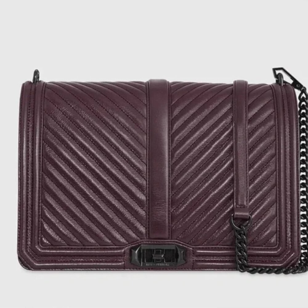 NEW Rebecca Minkoff CHEVRON QUILTED JUMBO LOVE CROSSBODY